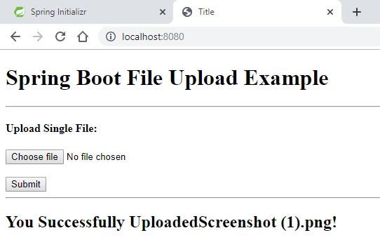 Spring Boot Fileupload Success
