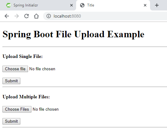 Spring Boot Multiple File Upload