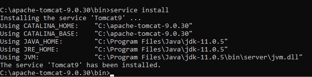 Apache Tomcat service Install